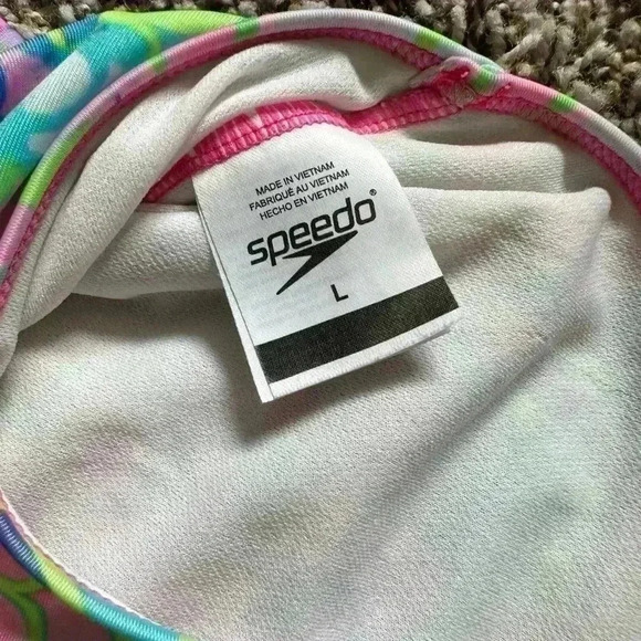 Girls Speedo Mermaid Blue, Green, Pink & Purple One Piece Swimsuit - Size L - Picture 5 of 5